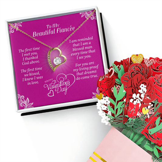 To My Future Wife Necklace With Heartfelt Message & Elegant Box, Valentines Gifts For Her, Sentimental Jewelry Gift For Bride to be, Fiance, Soulmate On Birthday, Anniversary Present For Wife, I Love You Always & Forever