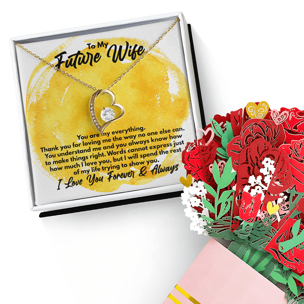 To My Wife Necklace from Husband, To My Soulmate Necklace for Women, Gift for Wife Anniversary, To My Future Wife Necklace, Christmas, Valentines, Wedding Anniversary Romantic Gifts for Her, I Love You Forever & Always