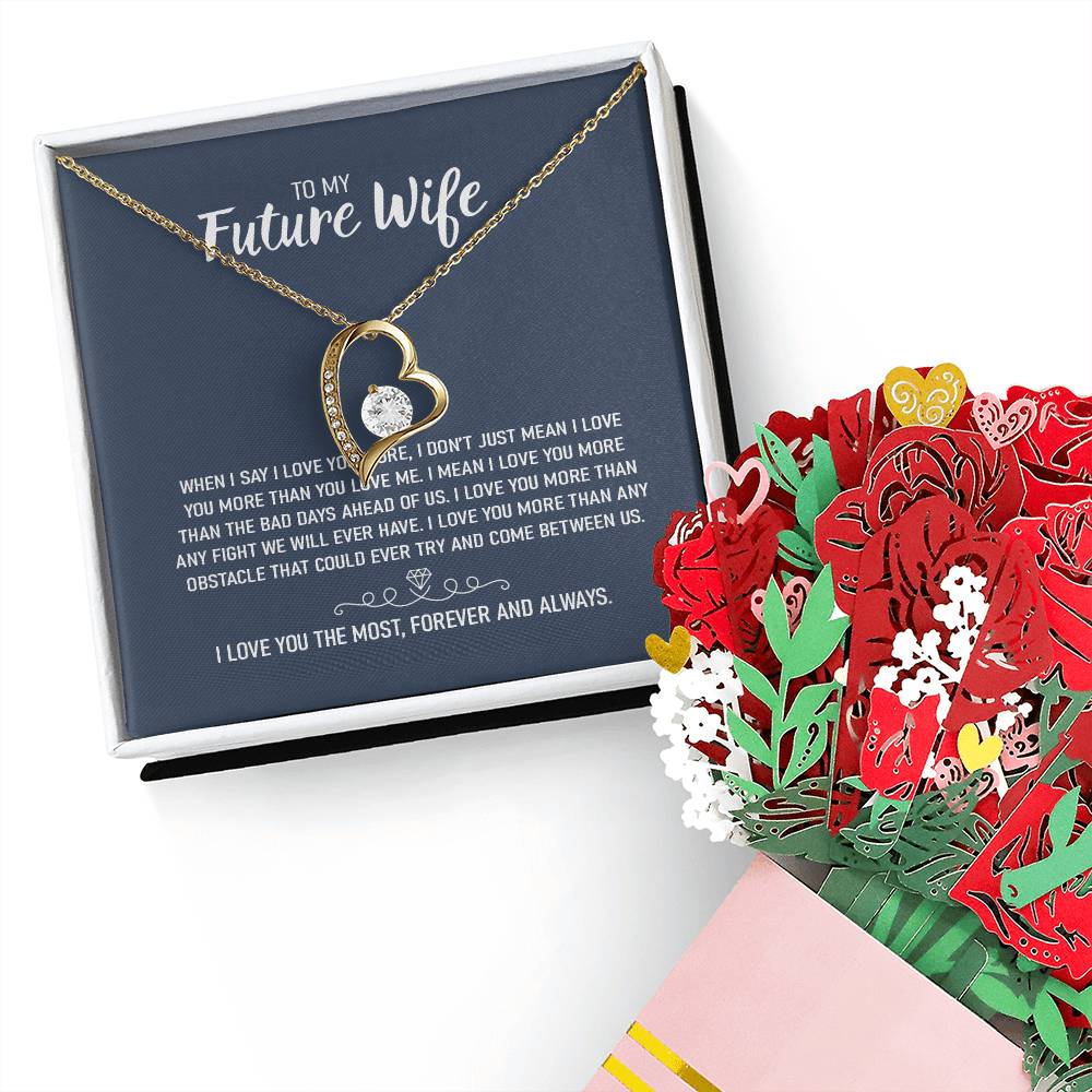 To My Future Wife Necklace With Heartfelt Message & Elegant Box, You're the One, Gift for Future Wife on Anniversary, Bride to be, Fiance, Fiancee Valentine's Day, Anniversary Gift, Soulmate Birthday Gift Ideas