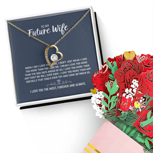To My Future Wife Necklace With Heartfelt Message & Elegant Box, You're the One, Gift for Future Wife on Anniversary, Bride to be, Fiance, Fiancee Valentine's Day, Anniversary Gift, Soulmate Birthday Gift Ideas