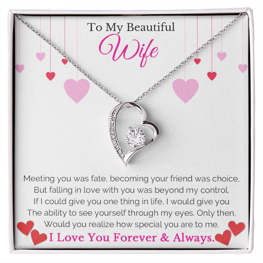 To My Beautiful Wife Forever Love Necklace Gifts