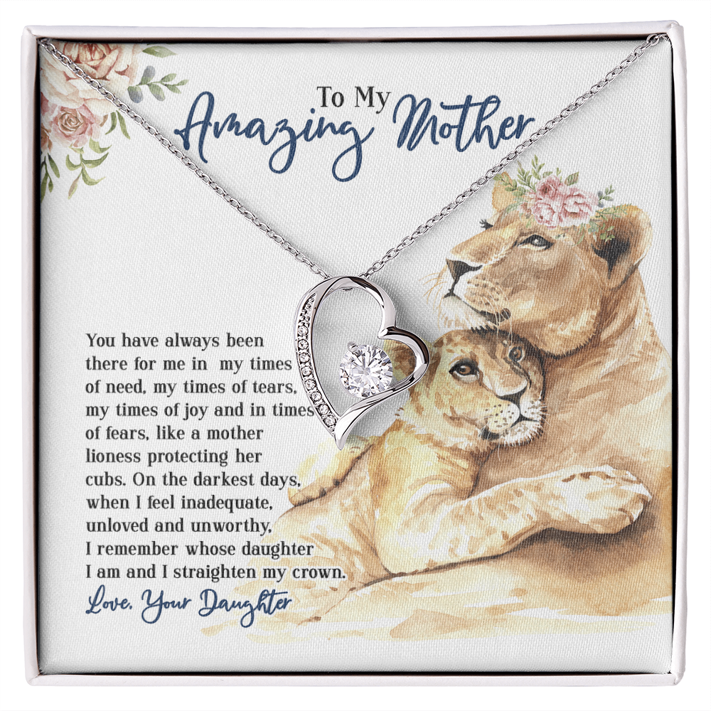 To My Amazing Mother, Mothers Day Gift Ideas, Jewelry for Her, Motivational Card Necklace for Wife From Daughter Christmas Birthday Present