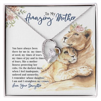 To My Amazing Mother, Mothers Day Gift Ideas, Jewelry for Her, Motivational Card Necklace for Wife From Daughter Christmas Birthday Present