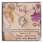 Dear Wife Happy anniversary - Love Your Husband Necklace, Best wish for wife, Cute Neckless for Wife, Diamond Neckless, Couple Necklace Set, Gold Woman Name Jewelry, Personalized Anniversary Gift for Wife