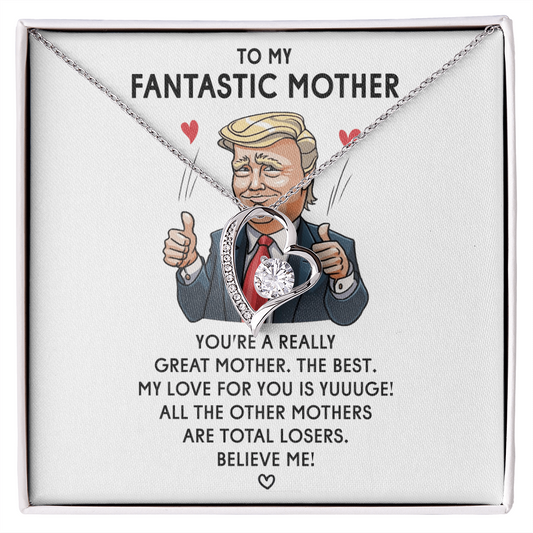 Trump Great Mom Forever Love Necklace, Funny Mothers Day Gift Ideas, Fun Gift For Republican Moms, Mom Gifts Jewelry Mothers Anniversary Jewelry Gifts for Women Birthday Unique Necklace