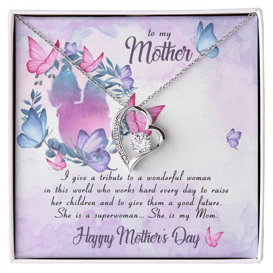 Mom Necklace, Mother Necklace, Jewelry for Mom, Birthday Gifts for Mom, Mother's Day Gift, Mother's Day Bonus Mom Necklace Gifts for Women Birthday Gifts for Mom From Daughter Son Best Mom Forever Love Necklace With Cards Gifts for Step Mom Mother in Law