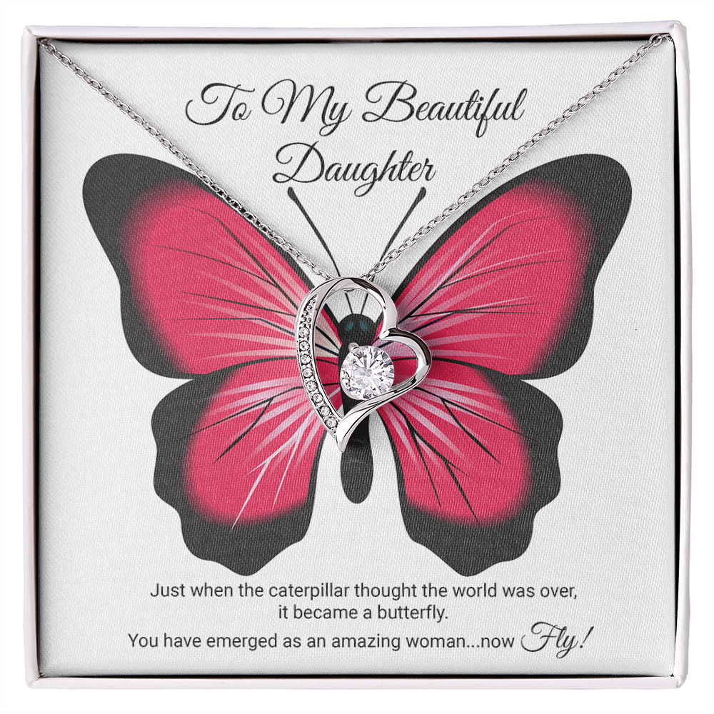 To My Beautiful Daughter Necklace, Meaningful Message Card Jewelry Box, Gift for Daughter's Birthday Graduation 2026, Thoughtful for Her from Mom Kids