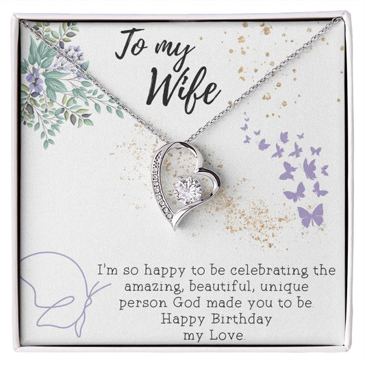 To My Wife Necklace - Gift for Wife Birthday Marriage - Happy Birthday My Love - Best Birthday Gift for her - Necklace Gift for newly married couple - Gift for her
