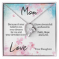 Mom Necklace, Mother Necklace, Jewelry for Mom, Birthday Gifts for Mom, Gift from Daughter, Mother's Day Gift, Gifts for Women, Mother Gifts, Appreciation Mom Jewelry Necklace with Sentimental Message Card Present (To My Loving Mom, Forever Love Necklace)
