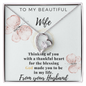 Gift for Wife From Husband - To My Beautiful Wife - Love From Your Husband - wife gift from  future husband - Anniversary Gift For Wife - Wife Birthday Surprise - Neckless Gift with sweet message - Romantic Gift for her