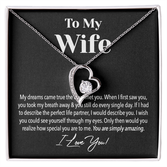 Amazing Wife Love Knot Necklace - I Love You, Personalized Anniversary Gift for Wife, Valentines Day Gift, To My Wife Necklace, Valentines Day Gifts For Wife, Necklace with love message for wife