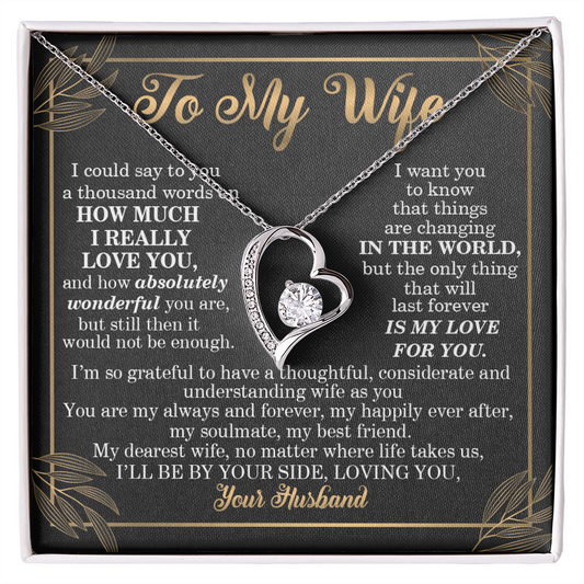 To My Wife Loving Your Husband - To my Wife Necklace- anniversary necklace for wife - Necklace with love message for wife - Best Birthday Gift for her