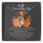 To The Love of My Life - Love-Knot - All My Love - To My Beautiful Wife Necklace Boxed Jewellery - Personalised Card Gift for Wife from Husband Lover - Romantic message for wife - Gift for Girlfriend