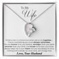Perfect Gift for Wife - Diamond Heart Necklace - to My Wife Necklace With Message Card -  Anniversary Gift for Wife - Friendship Necklaces -  Customize Couple Necklace - Couple Necklace Set
