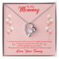 To My Mommy Love Your Tommy Necklace, Mom To Be Gift - Pregnancy Gifts for Expecting New Mom to Be, Forever Love Necklace Cute Gifts for Women Mommy New Mother First Time Mom Maternity Presents Mothers Day Christmas Jewellery Ideas