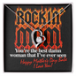 Rockin' Mom You're The Best Damn Woman That I've Ever Seen - Happy Mother's Day - Couple Necklace Set - Friendship Necklaces - Customize Couple Necklace - To My Wife Necklace From Husband - Personalized Wife Necklace Gift