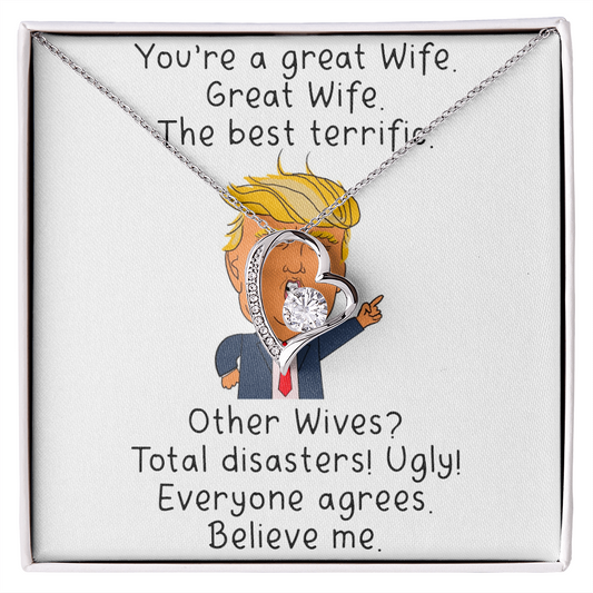 Anniversary necklace for wife, Necklace with love message for wife, Gift For Her, Personalizes Jewelry, Alluring Beauty Necklace You are a great Wife The Best Terrific, Best Gift for her, Gold Woman Name Jewelry