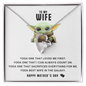 To My Wife - Yoda Best Wife In the Galaxy - Best Gift for wife - Best Wife Gift - Romantic message card for her - Engagement Gift - Anniversary Jewelry for Her