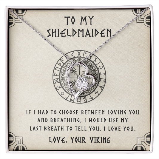 To My Shieldmaiden - Last Breath - Mother's Day Gift For Wife Girlfriend Future Wife - To My Wife Necklace From Husband - To My Soulmate Necklace For Women