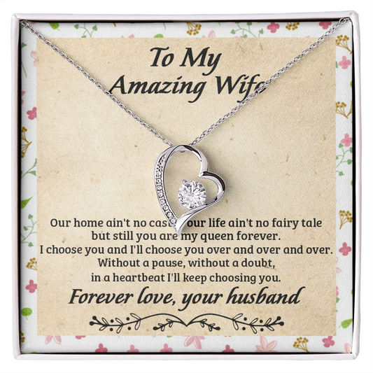 To My Amazing Wife Necklace - Gift For Wife - Still Choose You - Love Knot - Forever love Necklace for wife - Forever love from husband - Love for soulmate - Gift for soulmate - Couple Necklace Set - Friendship Necklaces - Customize Couple Necklace