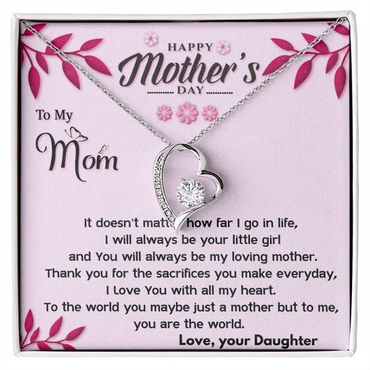 To My Mom Forever Love Necklace Mother Jewelry Gift From Daughter Mother's Day Gift, Mother's Day Kids, Message Card, To My Mom Necklace, Mom Gift For Birthday, Necklace Women, Necklace Women, Mom Necklace Card, Gift Idea For Mom, Mother 's Gift