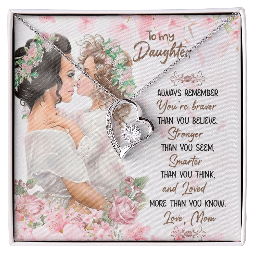 To My Daughter Forever Love Necklace, Birthday Christmas Gift for Daughter, meaningful Jewelry From Mom Parents