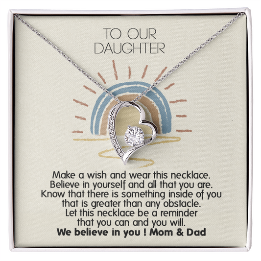 To Our Daughter Necklace From Mom With Heartfelt Message & Elegant Box Gifts From Dad, Beautiful Jewelry Gift On Graduation Birthday 2026