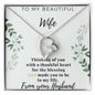 To My Beautiful Wife - Love From Your Husband - Gift for Wife From Husband - Arabic Love Necklace - Love Pendant Necklace - Gift for Wife With Sweet Message Card