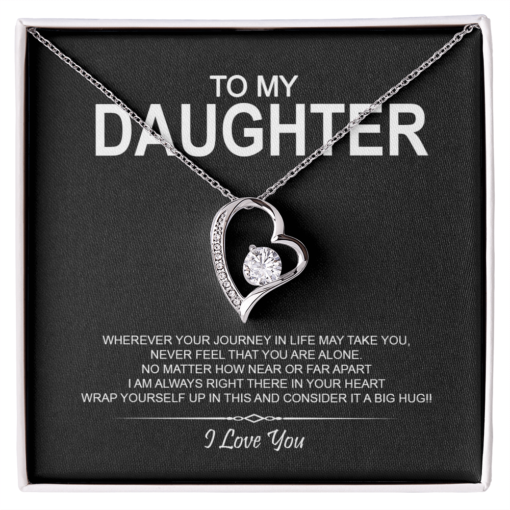 To My Daughter Meaningful Message Card Jewelry Gift for Daughter's Birthday 2026 or Graduation, Thoughtful for Her from Mom Dad Mama Papa Daddy Mommy, Elegant Necklaces with Sentimental Message