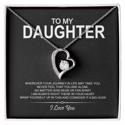 To My Daughter Meaningful Message Card Jewelry Gift for Daughter's Birthday 2026 or Graduation, Thoughtful for Her from Mom Dad Mama Papa Daddy Mommy, Elegant Necklaces with Sentimental Message