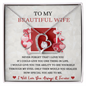 To My Beautiful Wife Never Forget That I Love You - I Will Love You Always & Forever - To My Wife Necklace - Valentines Day Gifts for Wife - Necklace for Wife