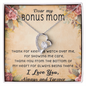Dear My Bonus Mom I Love You ALways and Forever Love Necklace, Mother's Day Bonus Mom Necklace Gifts for Women Birthday Gifts for Mom From Daughter Son Best Mom Forever Love Necklace With Cards Gifts for Step Mom Mother in Law