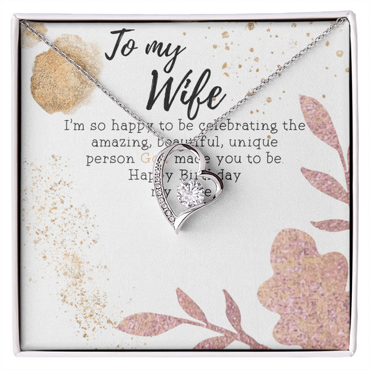 Gift for Wife Birthday - To My Wife Necklace - Happy Birthday My Love - To My Wife Necklace With Message Card - wife gift from husband future husband - Anniversary Gift For Wife -  Gift For Her,Handmade Jewelry