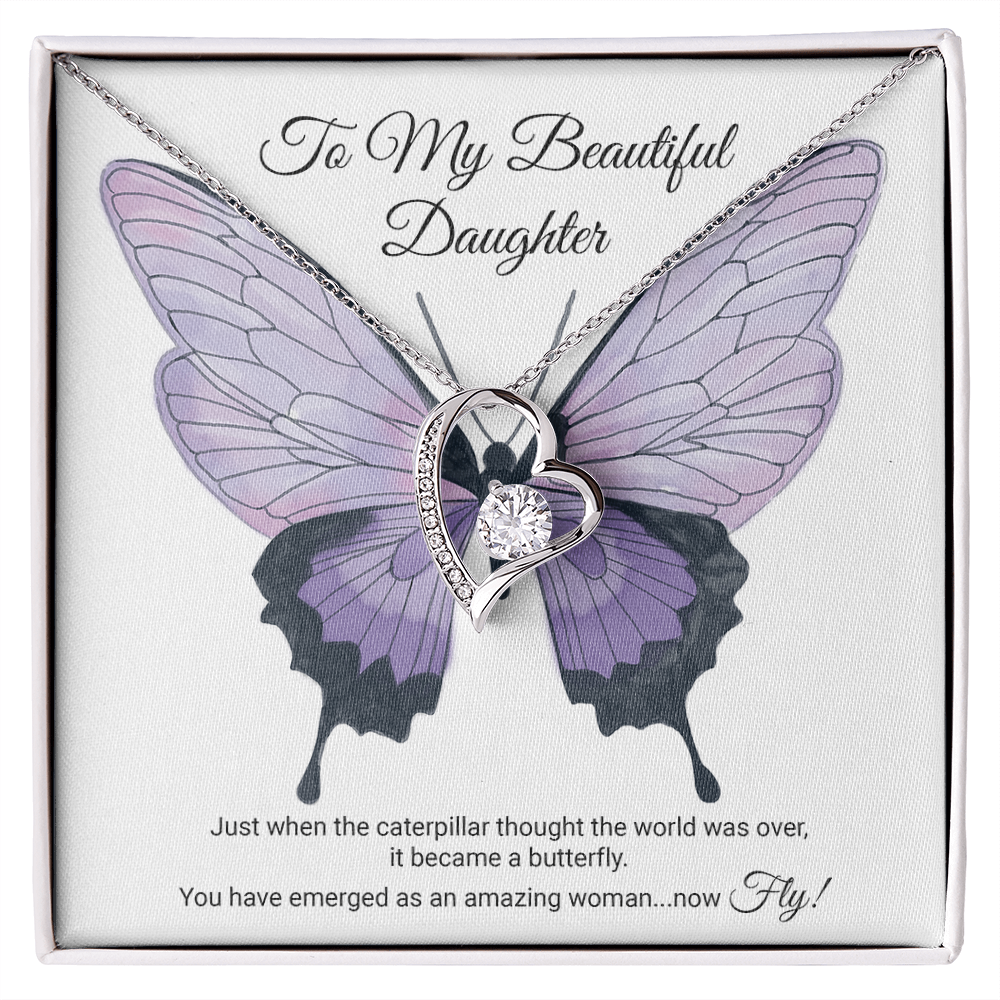 To My Daughter Meaningful Message Card Jewelry Gift for Daughter's Birthday 2026 or Graduation, Thoughtful for Her from Mom, Elegant Necklaces with Sentimental Message