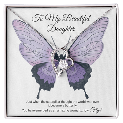 To My Daughter Meaningful Message Card Jewelry Gift for Daughter's Birthday 2026 or Graduation, Thoughtful for Her from Mom, Elegant Necklaces with Sentimental Message