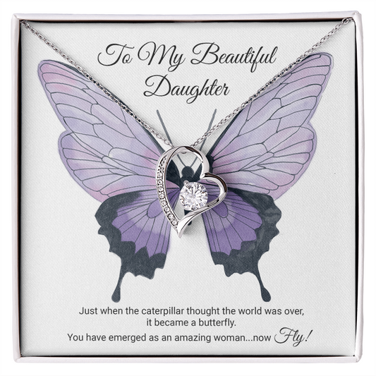 To My Daughter Meaningful Message Card Jewelry Gift for Daughter's Birthday 2026 or Graduation, Thoughtful for Her from Mom, Elegant Necklaces with Sentimental Message