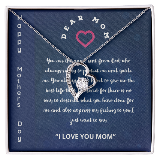 To My Loving Mom Necklace I Love You Mom Forever Love Necklace Gifts From Daughter Son Mom's Birthday Gift Happy Mother's Day Gift 2025 Jewelry with Message Card and Gift Box