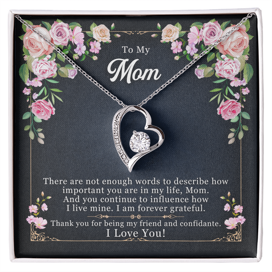 Mother Gifts, Appreciation Mom Jewelry Necklace with Sentimental Message Card Present (To My Loving Mom, Forever Love Necklace), Mom Necklace, Mother Necklace, Mom Gift, Gift from Daughter, Jewelry for Mom, Mother's Day Gift Ideas