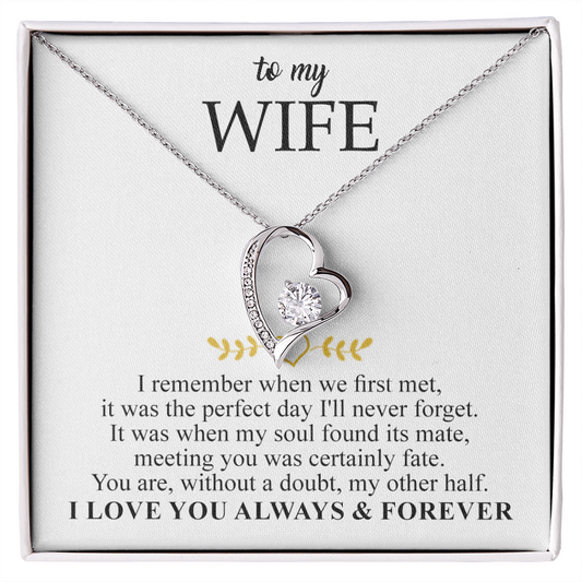 To My Wife - Alluring Necklace - I Love You Always & Forever - To My Queen - To My Wife Necklace Anniversary Gift For Wife - Romantic message for her - Birthday Gift for her - Anniversary Gift for her