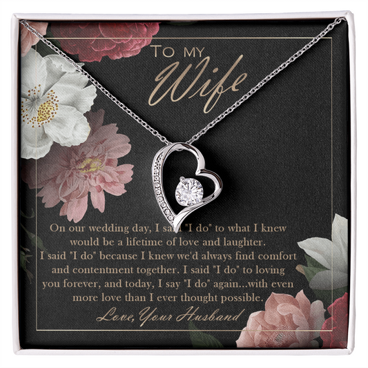 To My Wife Wedding Anniversary Gift - To My Wife Necklace With Message Card - Anniversary Gift For Wife - To My Queen - To My Wife Necklace Anniversary Gift For Wife