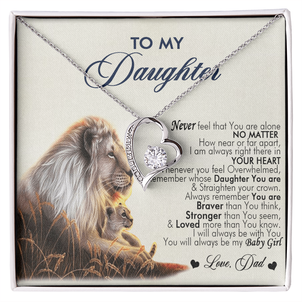 To My Daughter Necklace From Dad With Heartfelt Message, Girl Birthday Present From Daday, Jewelry Gifts for Her Christmas Gift Ideas 2026 Elegant Necklaces with Sentimental Message