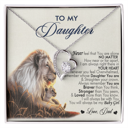 To My Daughter Necklace From Dad With Heartfelt Message, Girl Birthday Present From Daday, Jewelry Gifts for Her Christmas Gift Ideas 2026 Elegant Necklaces with Sentimental Message