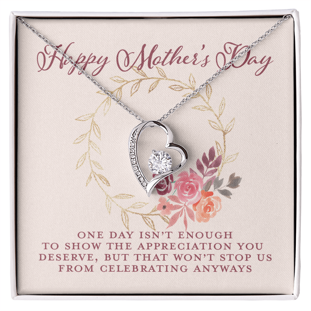 Mothers Day Gifts For Mom From Son Daughter Floral Necklace for Mommy, Motivational Card Jewelry Gift for Her, 2026 Christmas Birthday Present