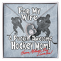 Puckin' Awesome Hockey Mom - Happy Mothers Day - I Love You! - White Gold Name Necklace - to My Wife Necklace - Valentines Day Gifts for Wife - Customize Couple Necklace - Valentine's Day Gift