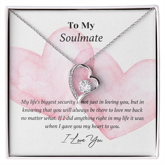 To My Soulmate - I Love You Necklace - To My Wife Necklace From Husband - Wife Birthday Surprise- Golden colour Neckless for Beloved wife - Best Birthday Gift for her