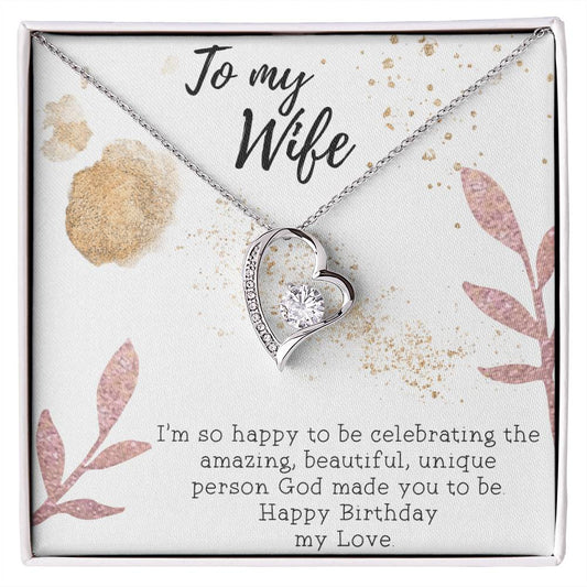 To My Wife Necklace - Gift for Wife Birthday - Happy Birthday My Love - Gift from Hubby - Gift for Spouse - Necklace Gift for newly married couple