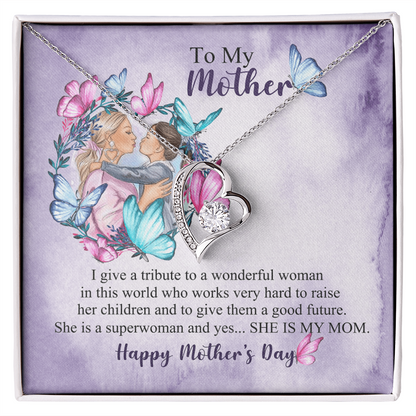Mom Necklace Gift from Daughter, Birthday Gift Card Necklace From Son, Unique Personalized Gift for Mommy, Mothers Day Jewelry for Her