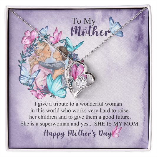 Mom Necklace Gift from Daughter, Birthday Gift Card Necklace From Son, Unique Personalized Gift for Mommy, Mothers Day Jewelry for Her