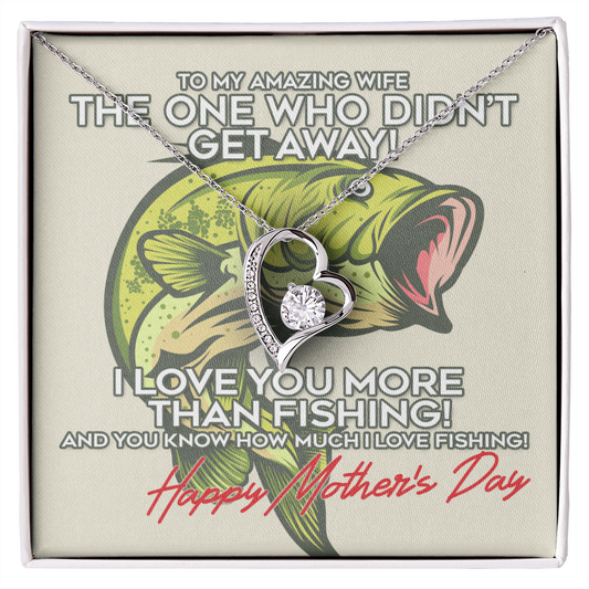 To My Amazing Wife  - I love you more than Fishing! -  Happy Mothers Day - Couple Necklace Set - Friendship Necklaces - To My Wife Necklace From Husband - To My Soulmate Necklace For Women