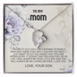 To My Mom Necklace Gifts Meaningful Gift to Mom from Son, Sentimental Mother's Day Gift for Mom from Son, Unique Moms Birthday Gift Ideas, Mom's Birthday Gift Happy Mother's Day Gift 2025 Jewelry with Message Card and Gift Box